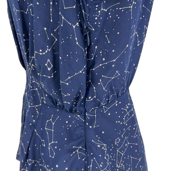 Anthropologie Maeve Trace The Stars Blouse Navy Silk size 6 - Picture 4 of 9